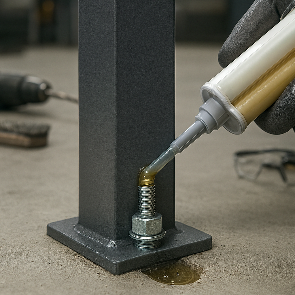 Fixar guarda-corpo de ferro com chumbadores e buchas metálicas